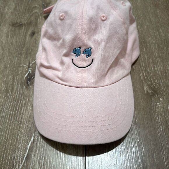 SMILE by Chloe Caillet Womens Light Pink Embroidered Baseball‎ Cap Adjustable - Picture 1 of 6